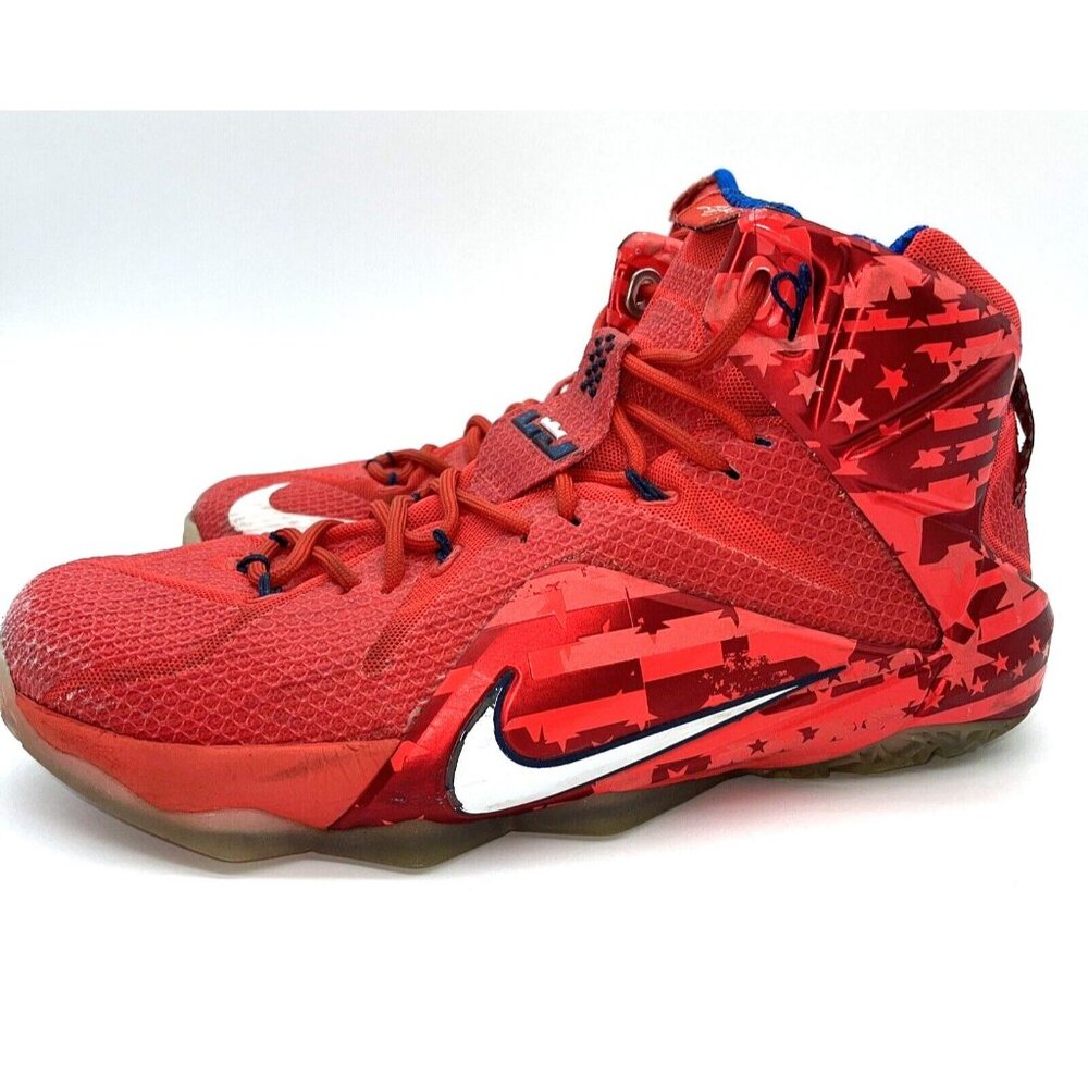 NIKE LEBRON XII (12) Independence Day Mens 10.5 USA 4th of July 684593-616 - Picture 6 of 13